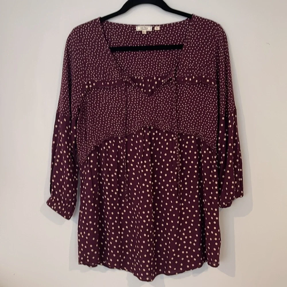 🚨 BUNDLE 5 FOR $20 🚨 FatFace Meredith Maroon Spot LongLine Tunic